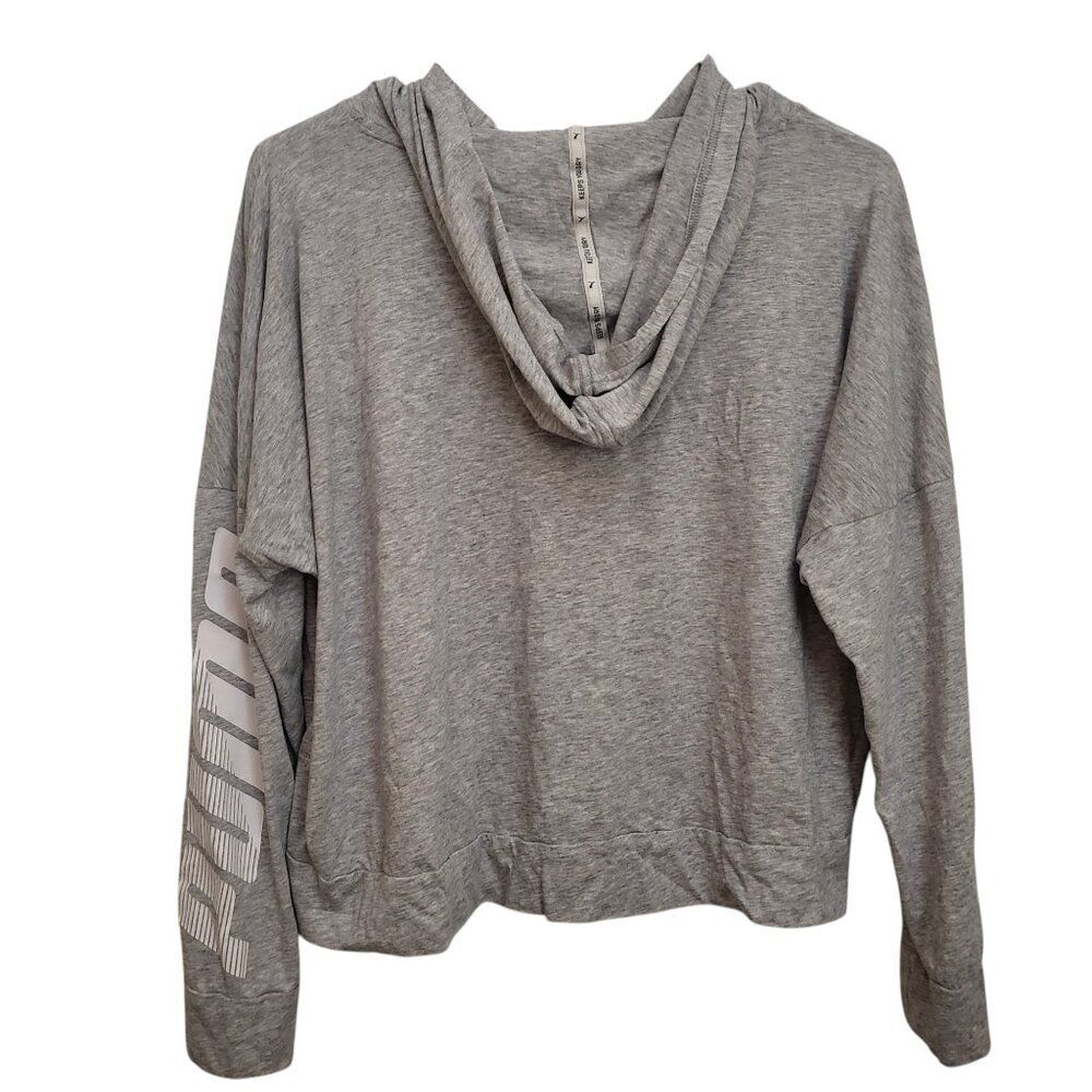 Puma Gray Lightweight Cropped Pullover Hoodie - image 2